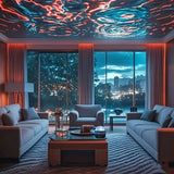 Water Ripple Effect Ambient Projection Light - USB-C & Battery-Powered LED Starry Sky Lighting With Remote Control, Color-Changing Mood Light For Bedroom And Living Room, Festival Gift