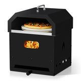 Black, Square Pizza Oven With Handle, Iron Charcoal Oven