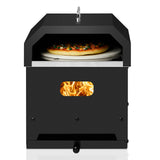 Black, Square Pizza Oven With Handle, Iron Charcoal Oven